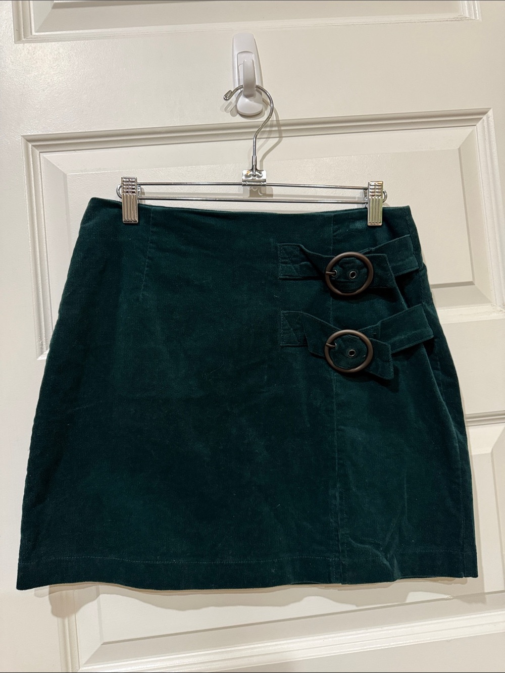 Forever 21 Corduroy Mini Skirt with Decorative Buckles